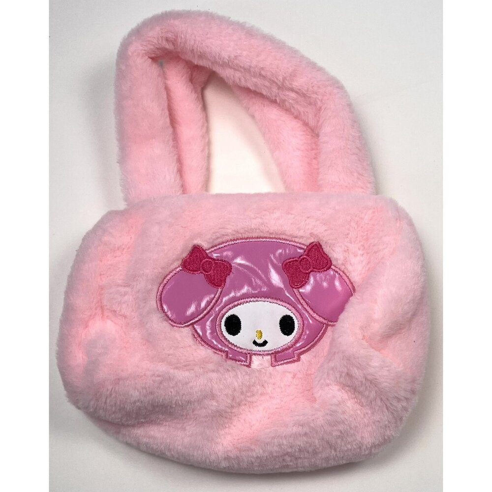 SANRIO Hello Kitty MY MELODY Pink Plush Small 8"x6" Embroidered Handbag PURSE